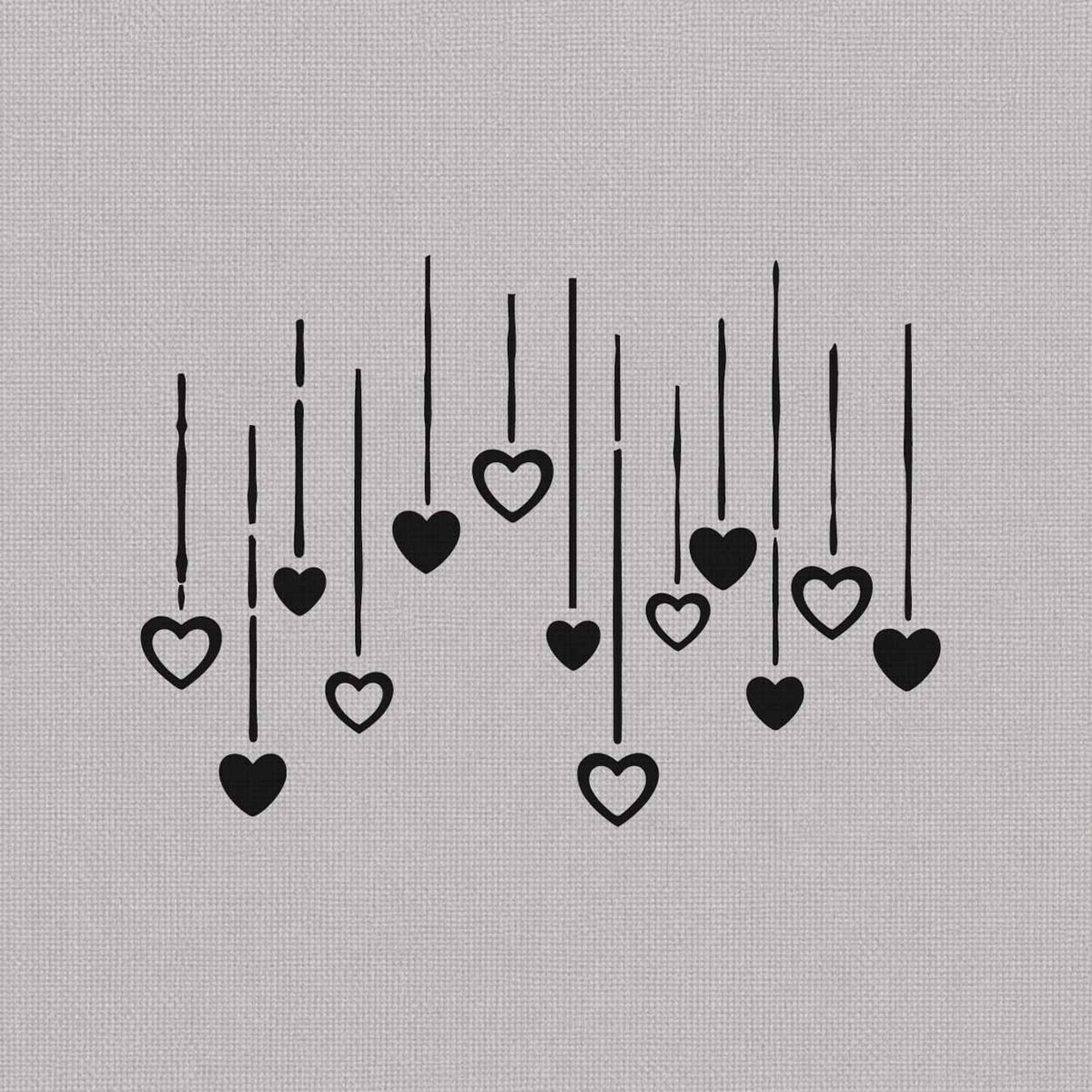 Hanging Line Heart Herbal Semi Permanent Tattoo