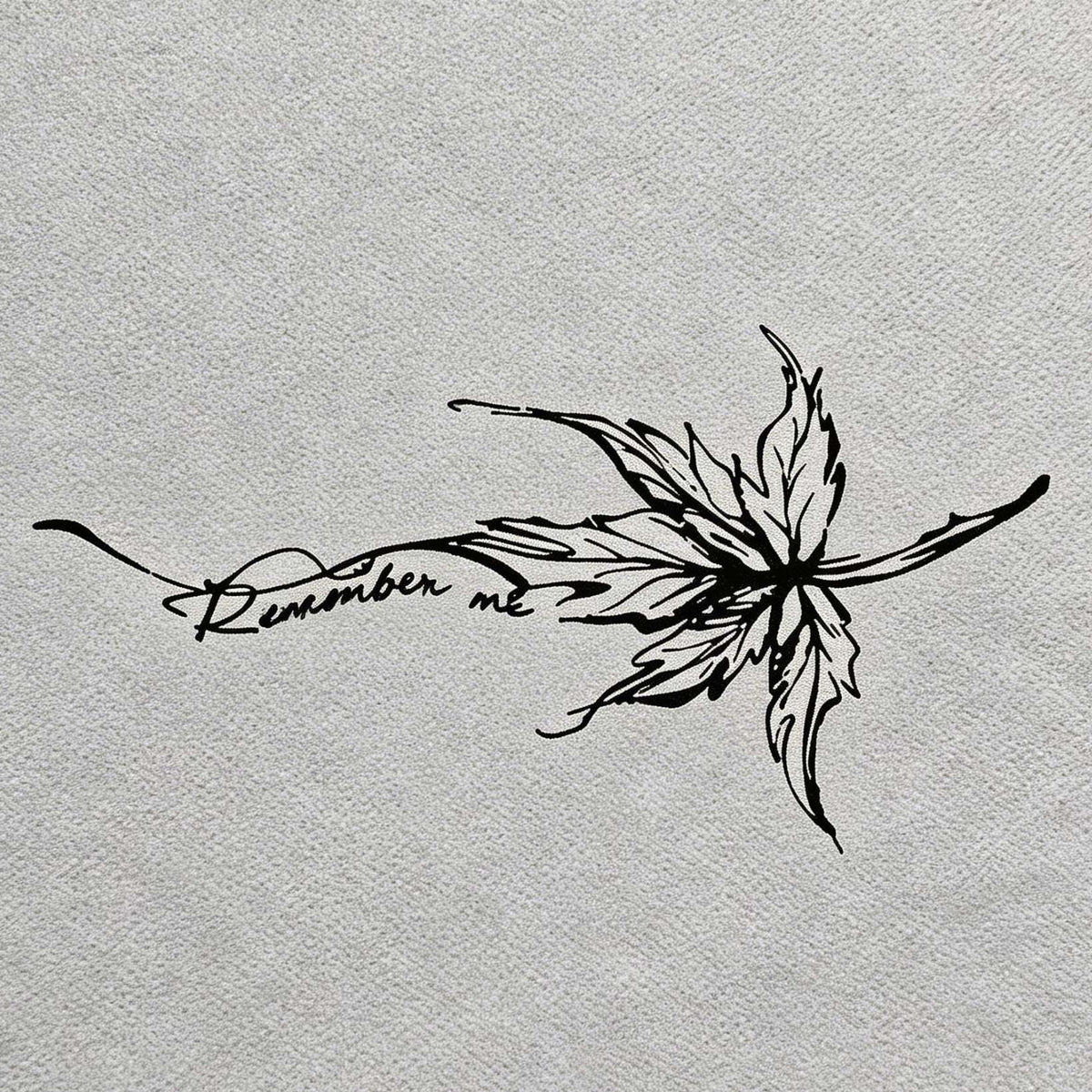 Abstract floral line art temporary tattoo