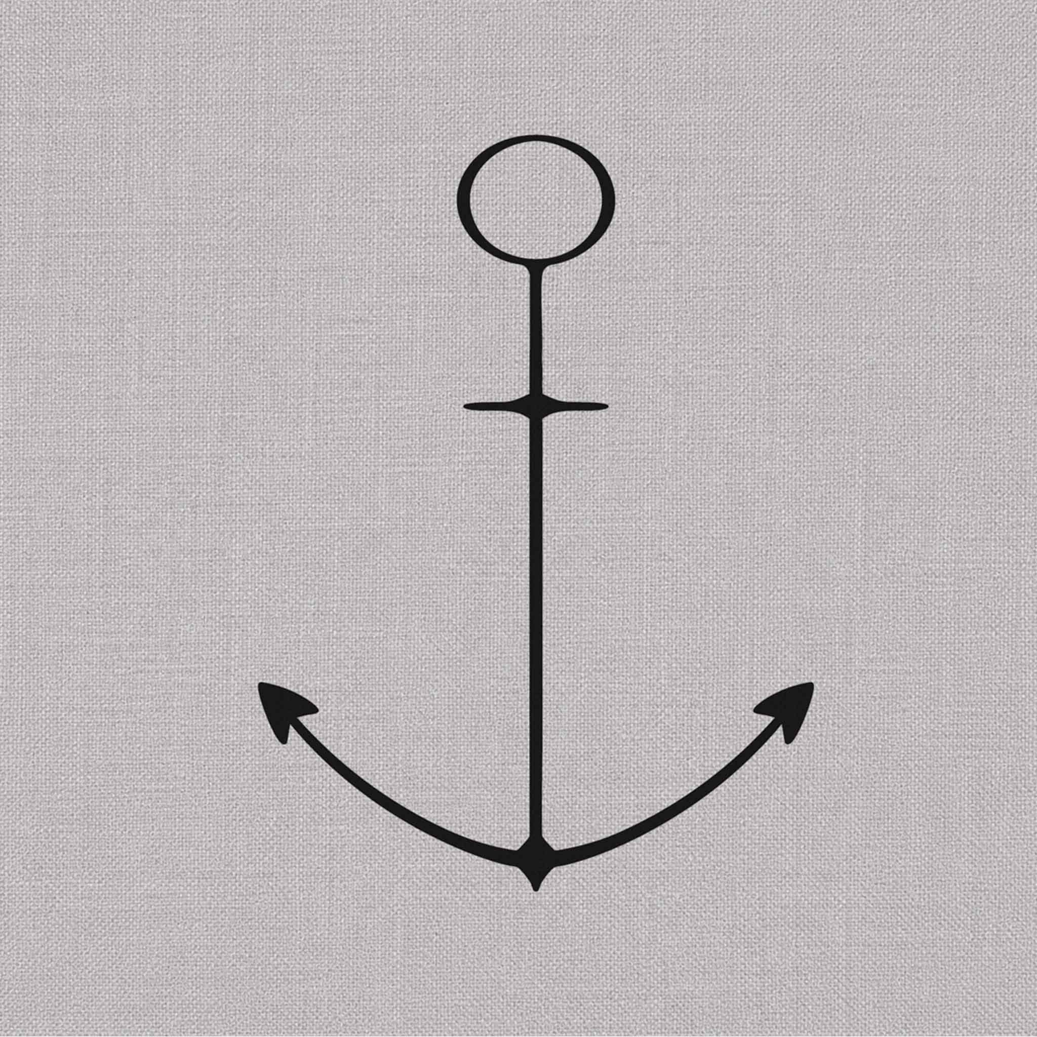 Anchor minimalist herbal semi-permanent tattoo design