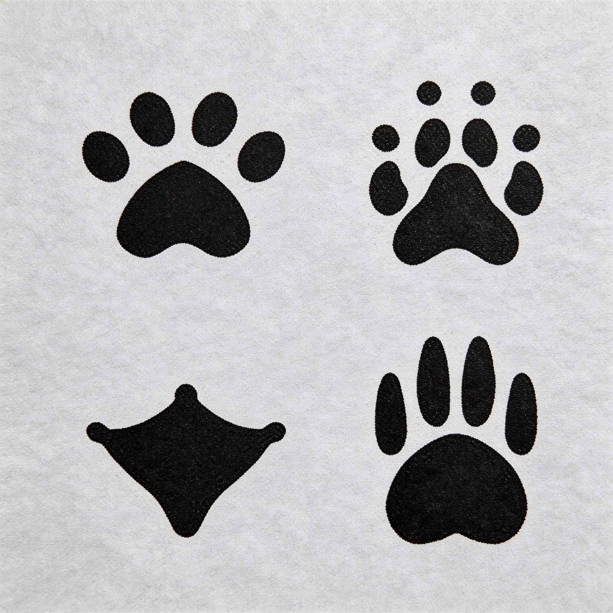 Animal paw print temporary tattoo set with clean black pet-inspired designs