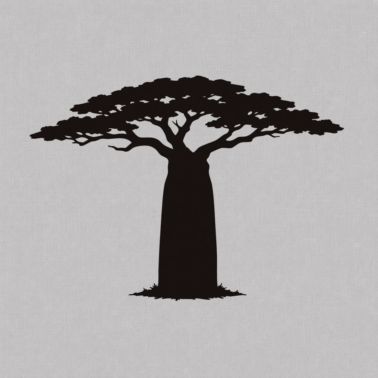 Long lasting temporary tattoos design featuring a bold baobab tree silhouette with wide branches and a strong trunk.