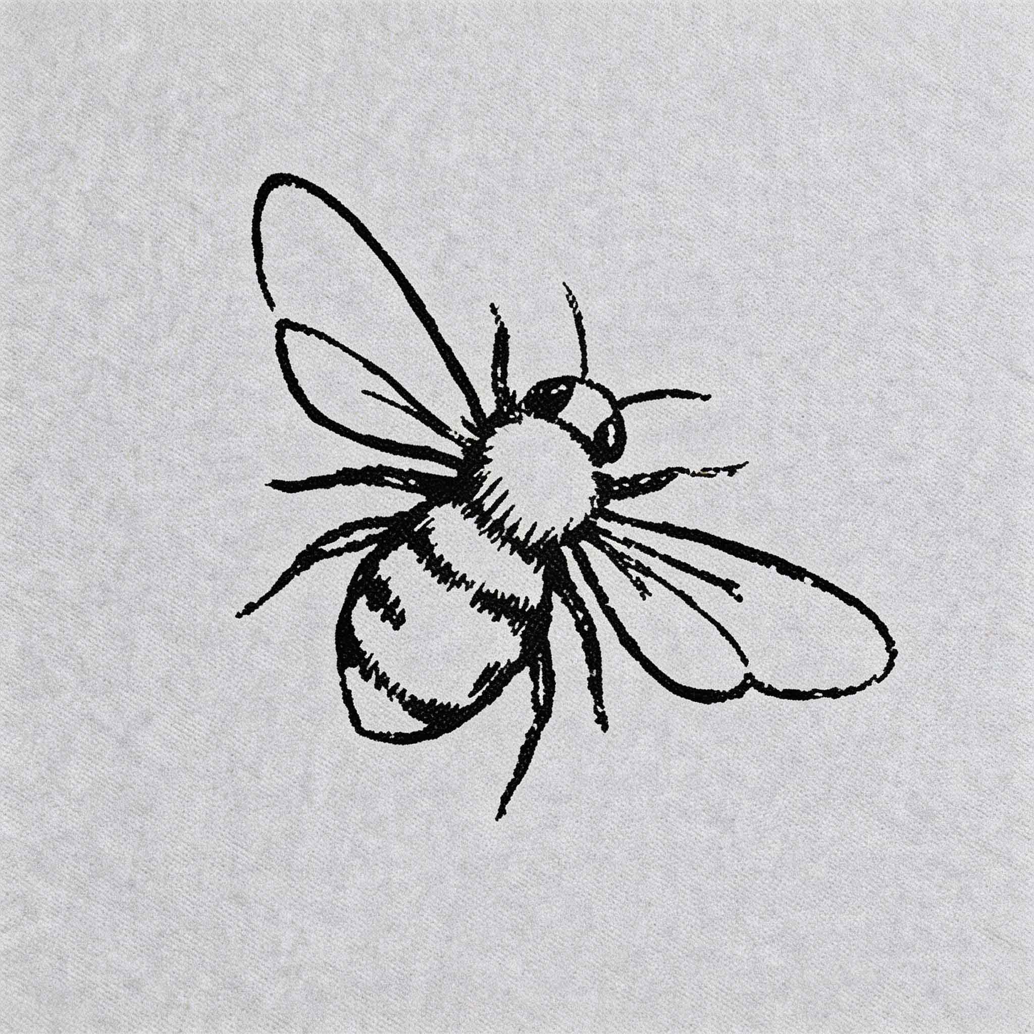 Bee sketch temporary tattoo stickers design.