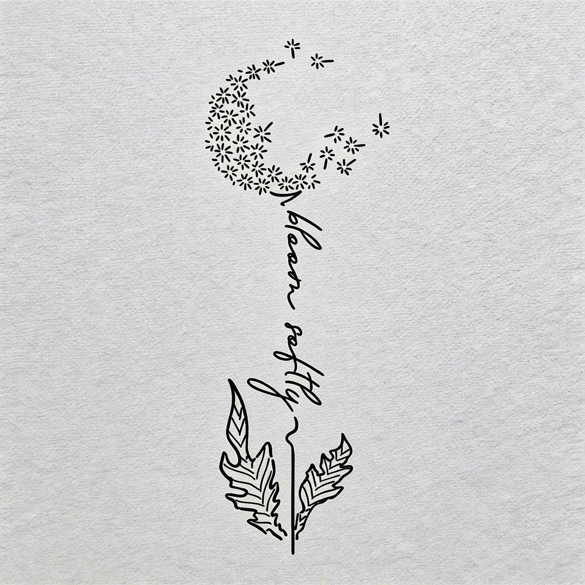 Bloom Softly dandelion temporary tattoo