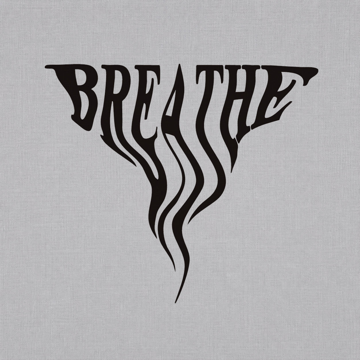 Temp tattoos design featuring bold BREATHE lettering with dripping gothic-style strokes.