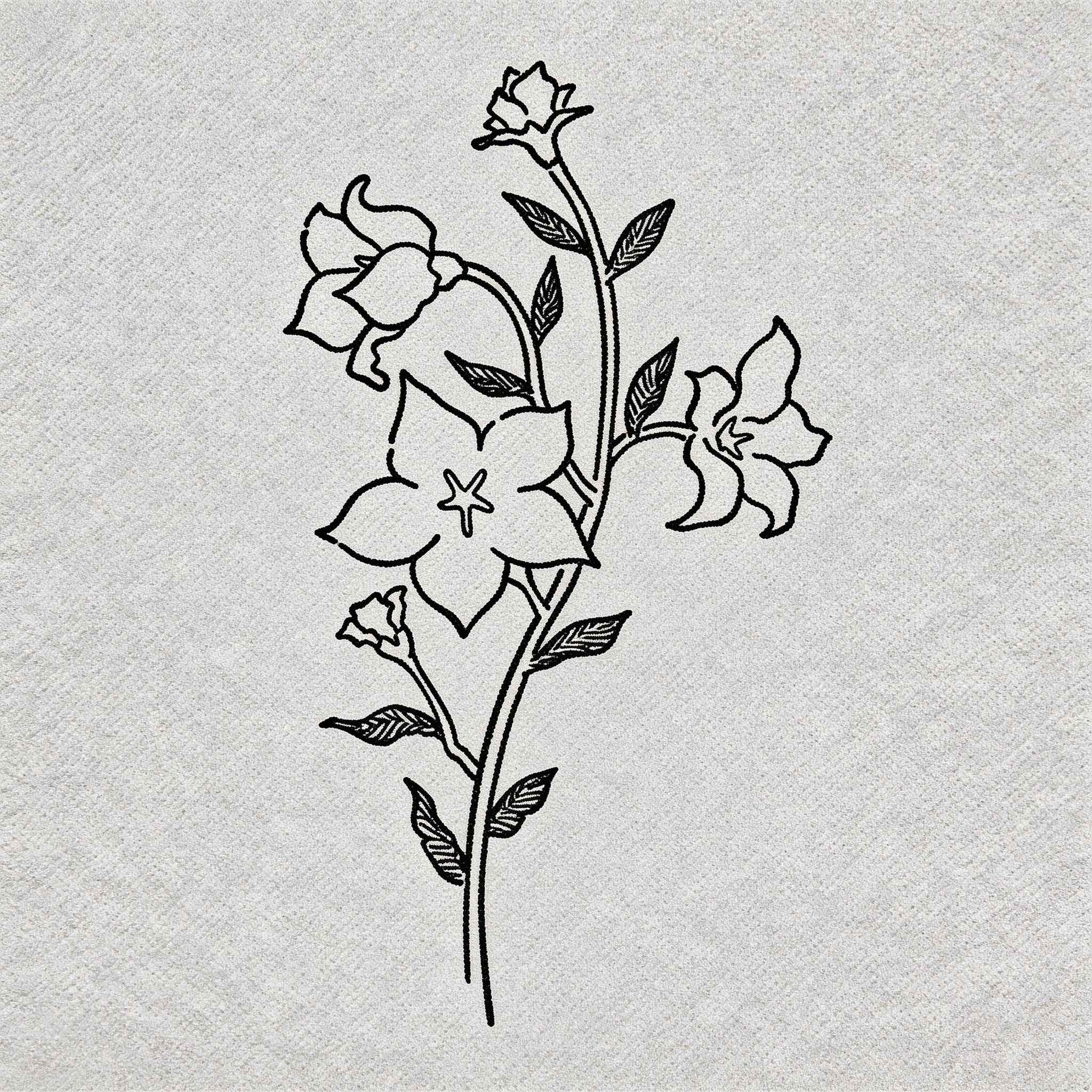 Delicate bellflower temporary tattoo sticker