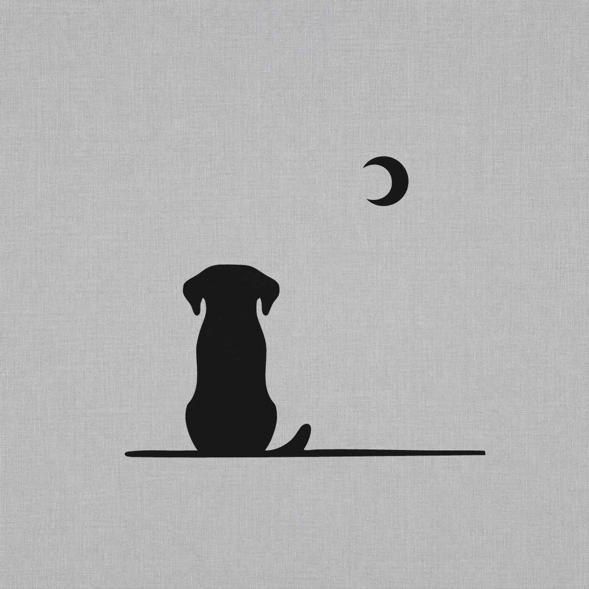 Dog temporary tattoos featuring a sitting dog silhouette under a crescent moon
