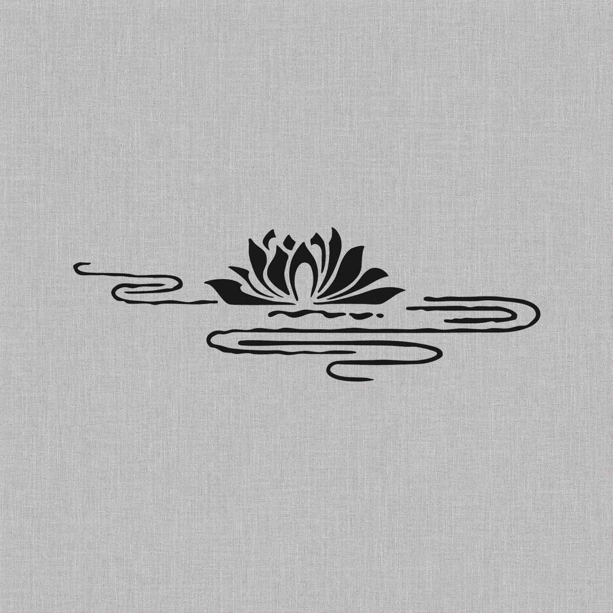 Floral temporary tattoos design featuring a blooming lotus flower above flowing water lines
