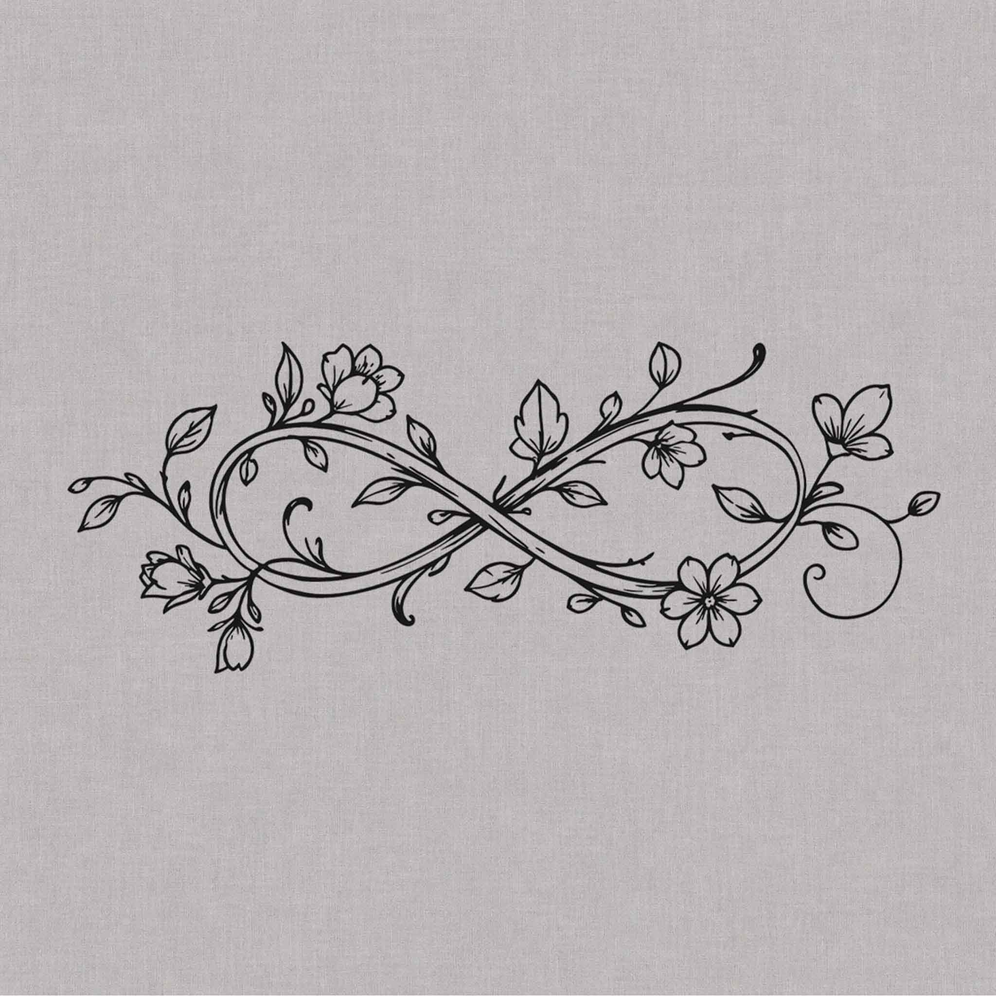 Floral infinite loop fake tattoo design
