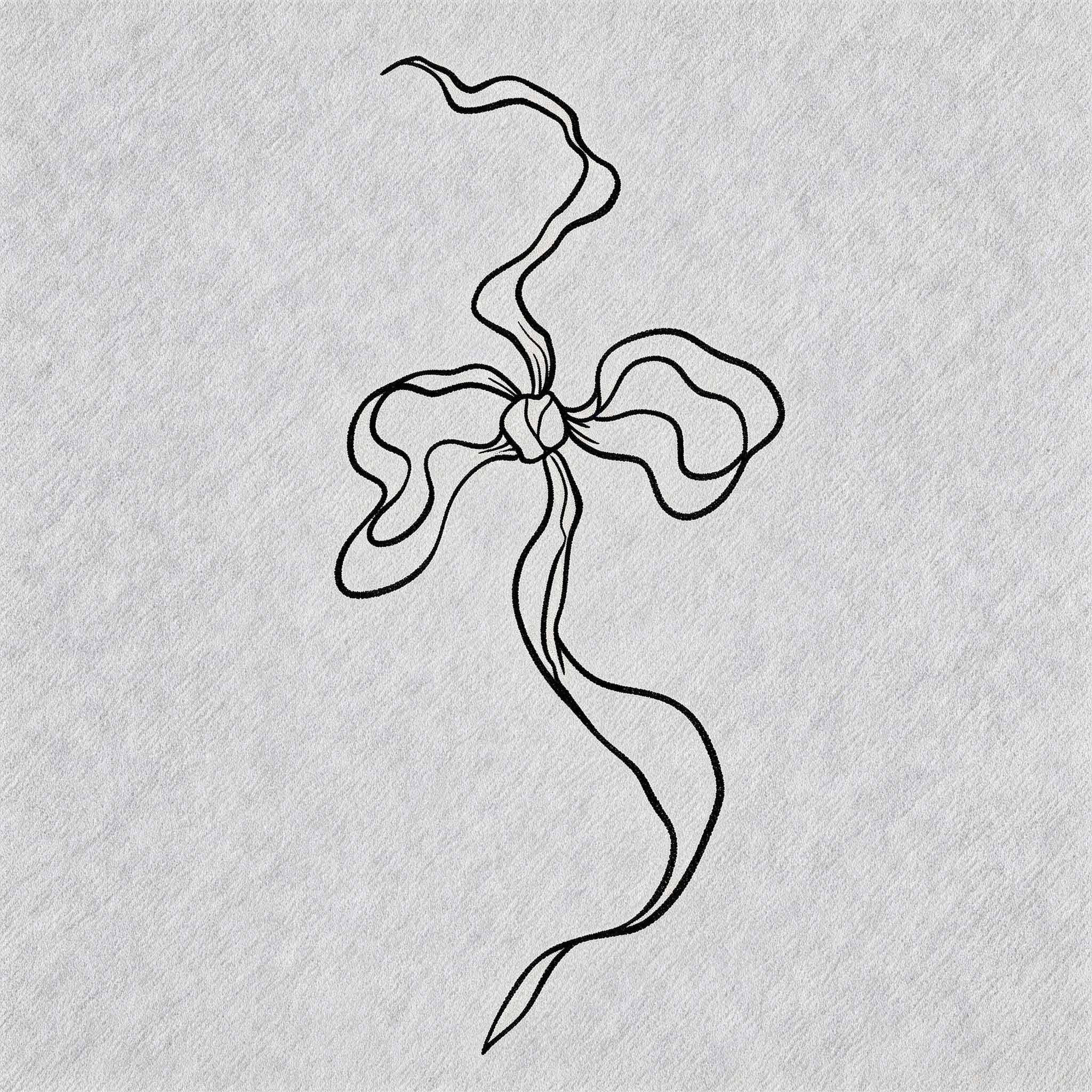 flowing ribbon tattoo herbal semi permanent minimalist line art bow elegant design 2 week temporary tattoo plant based