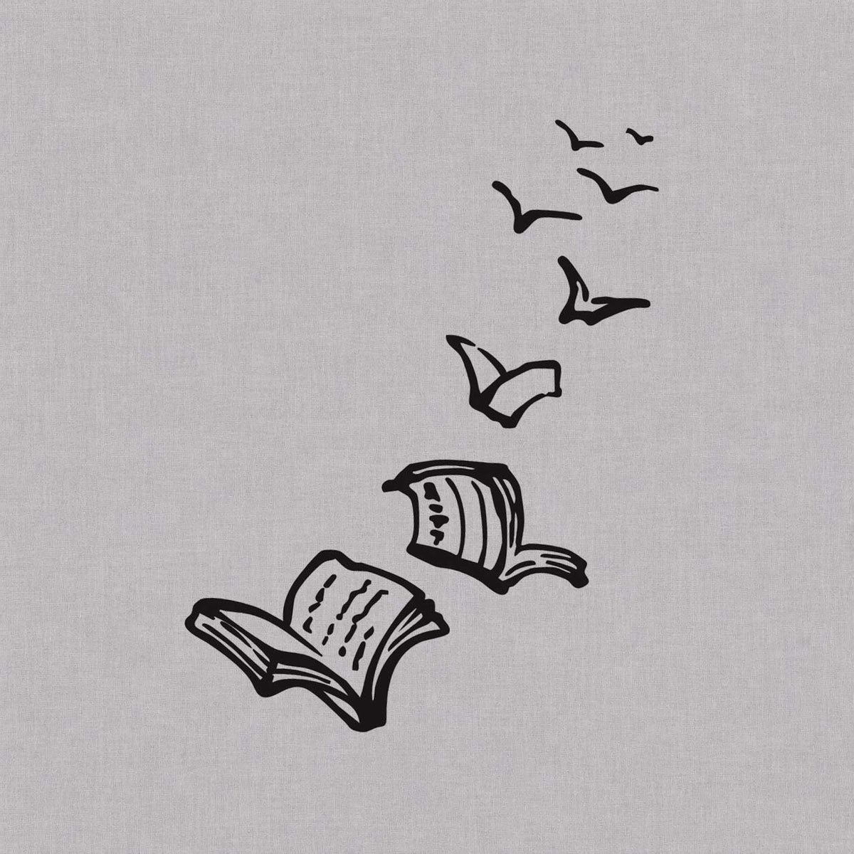 Temporary tattoo ideas design featuring an open book with pages rising upward and gradually transforming into flying birds.
