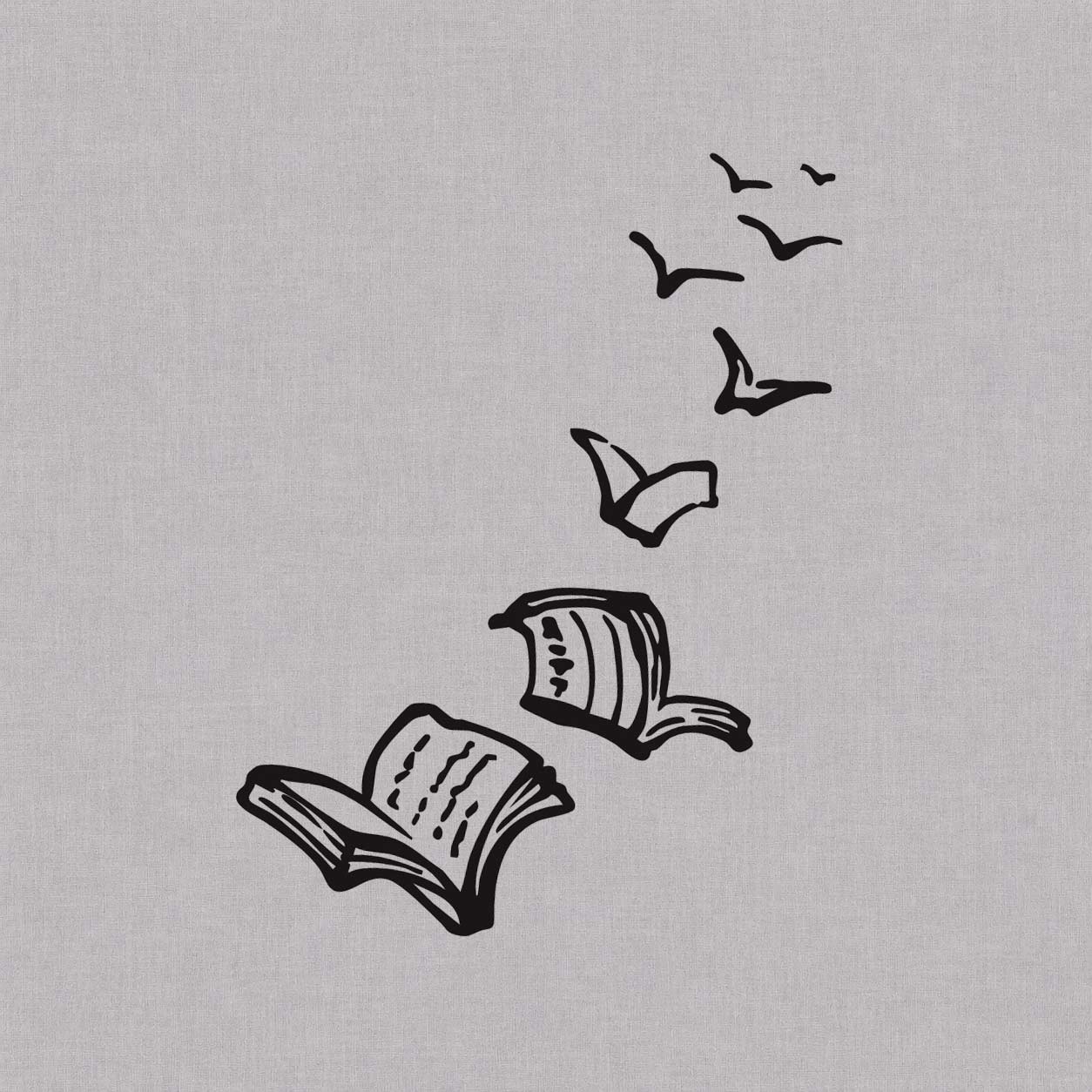 Temporary tattoo ideas design featuring an open book with pages rising upward and gradually transforming into flying birds.
