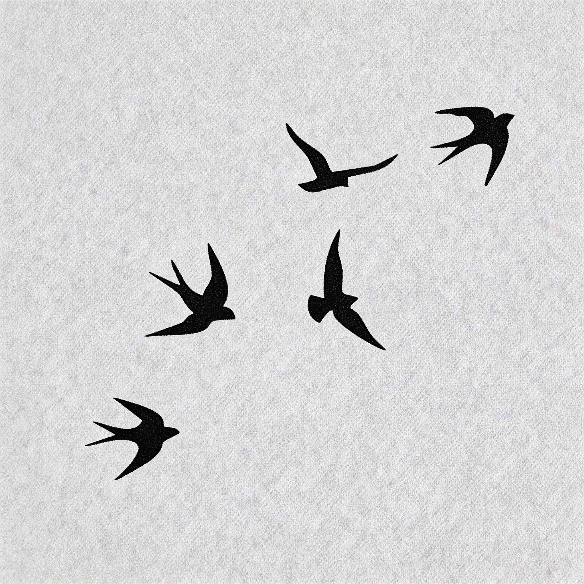 Flying swallow realistic fake tattoos design.