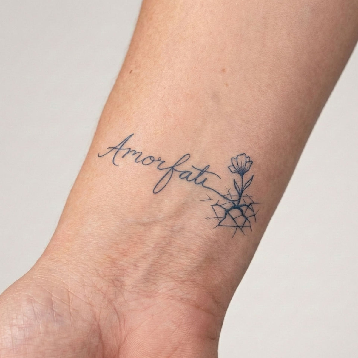 Fully developed LCHEER herbal semi permanent tattoo on skin
