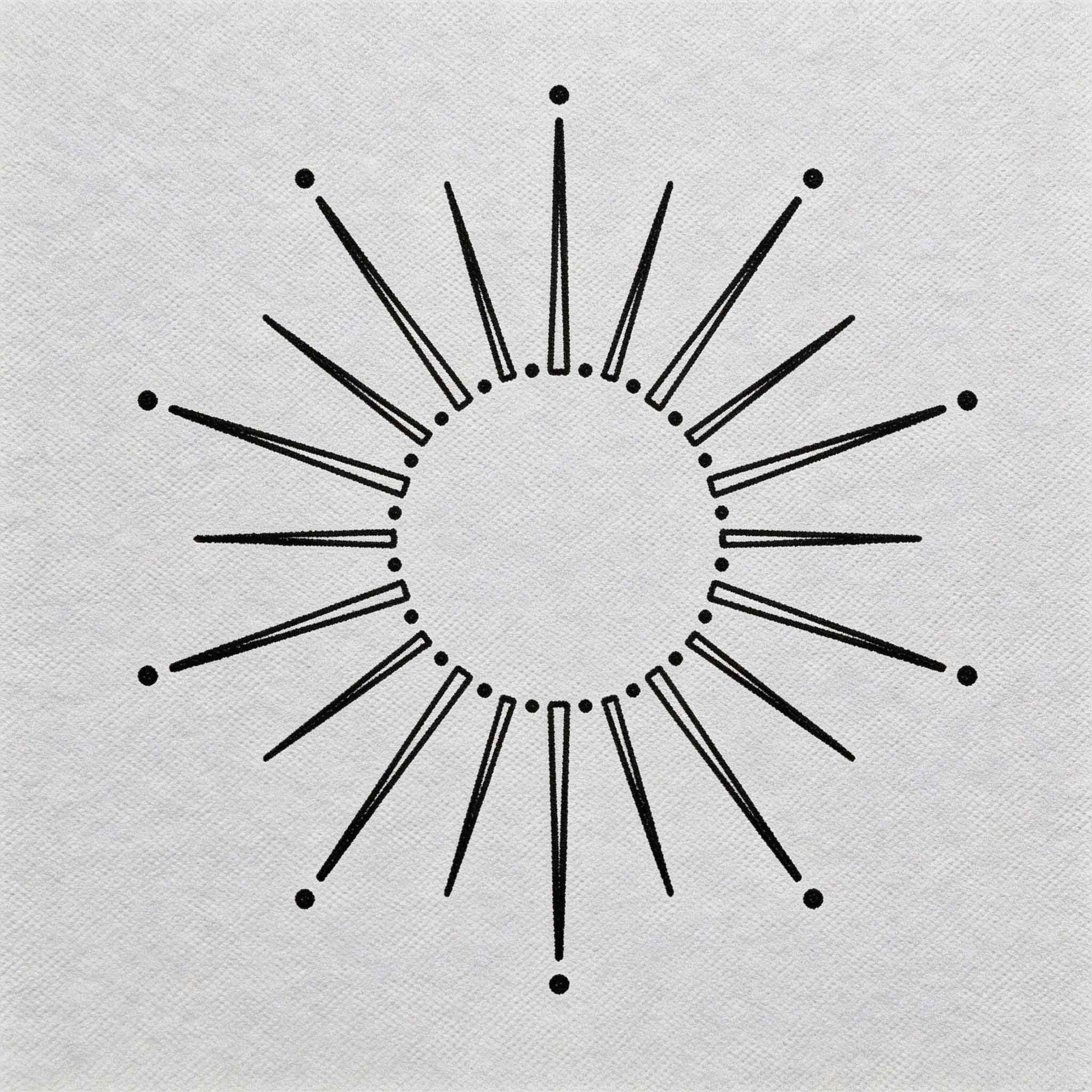 Geometric sunburst temporary tattoo 