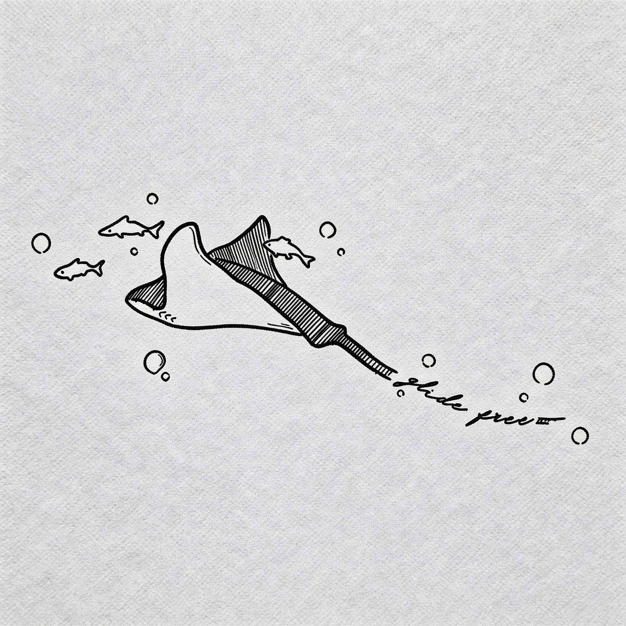 Manta ray ocean temporary tattoo sticker