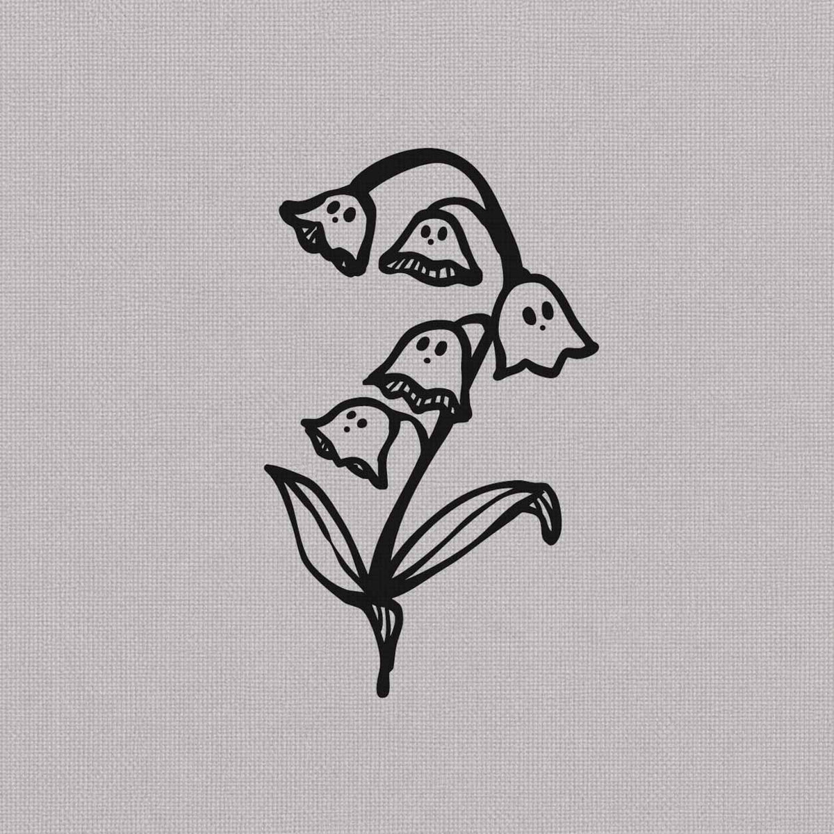 Halloween temporary tattoos featuring a ghost flower design with cute spooky details
