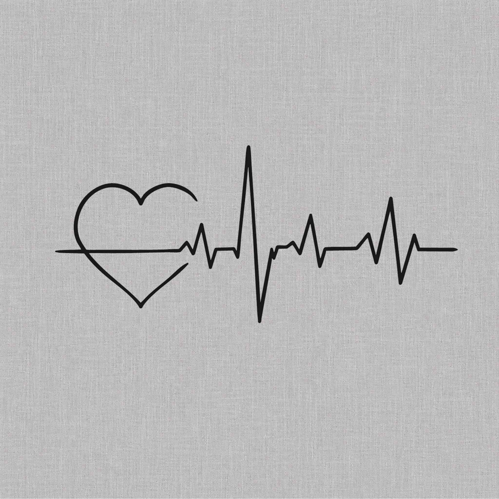 Heart and ECG herbal semi-permanent tattoo