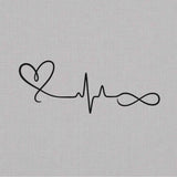 Infinite Heartbeat Love Line Art Herbal Semi-Permanent Tattoo