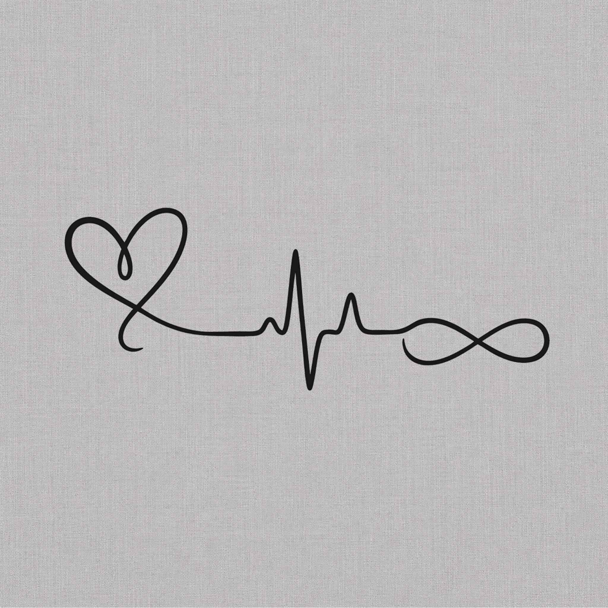 Infinite heart heartbeat herbal semi-permanent tattoo