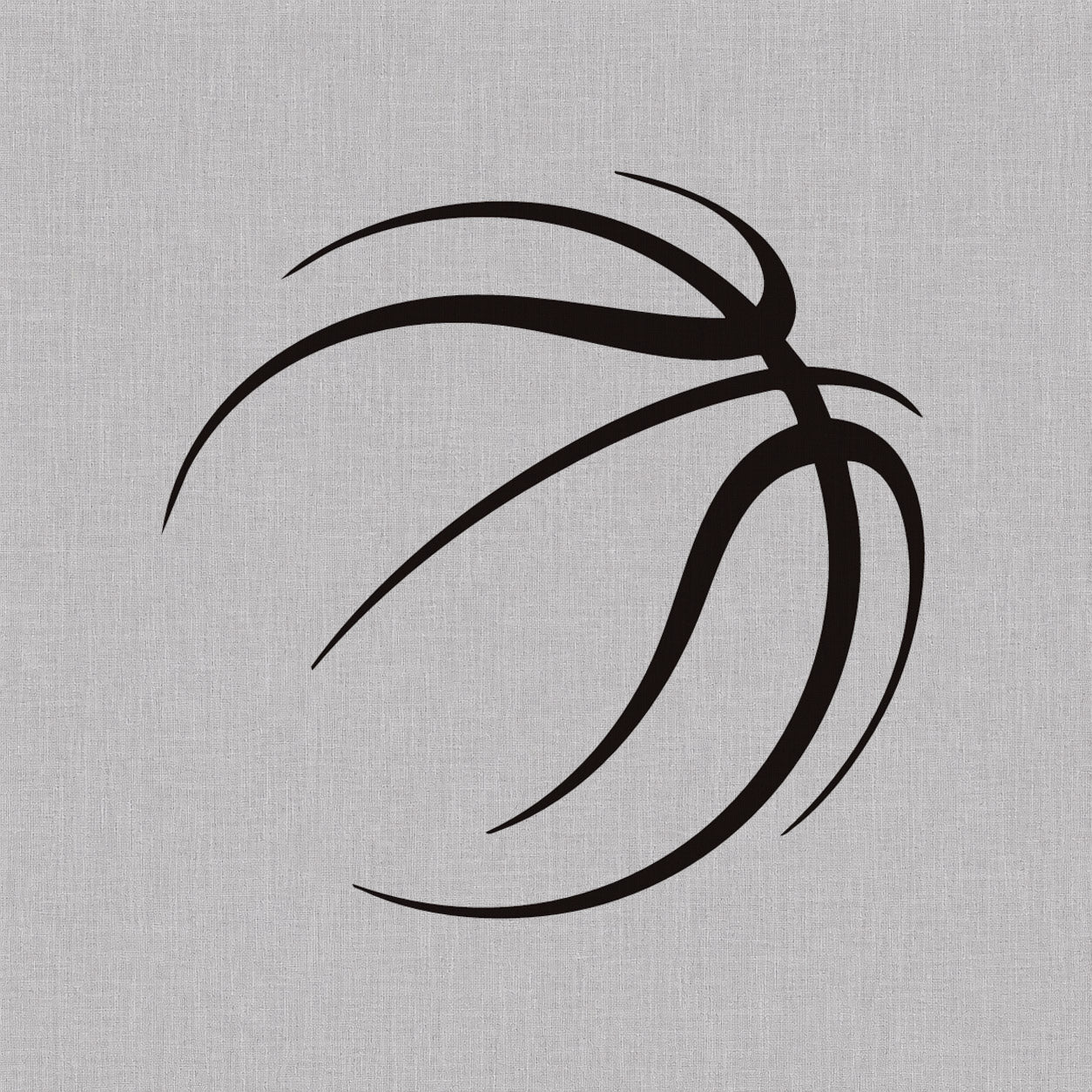 Temporary tattoo designs featuring a minimal basketball made with smooth curved black lines.