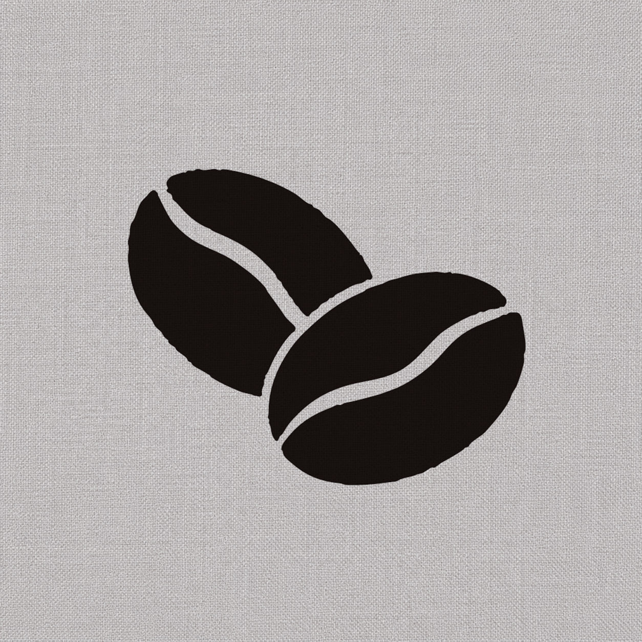 Temporary tattoo design featuring two minimal black coffee beans.