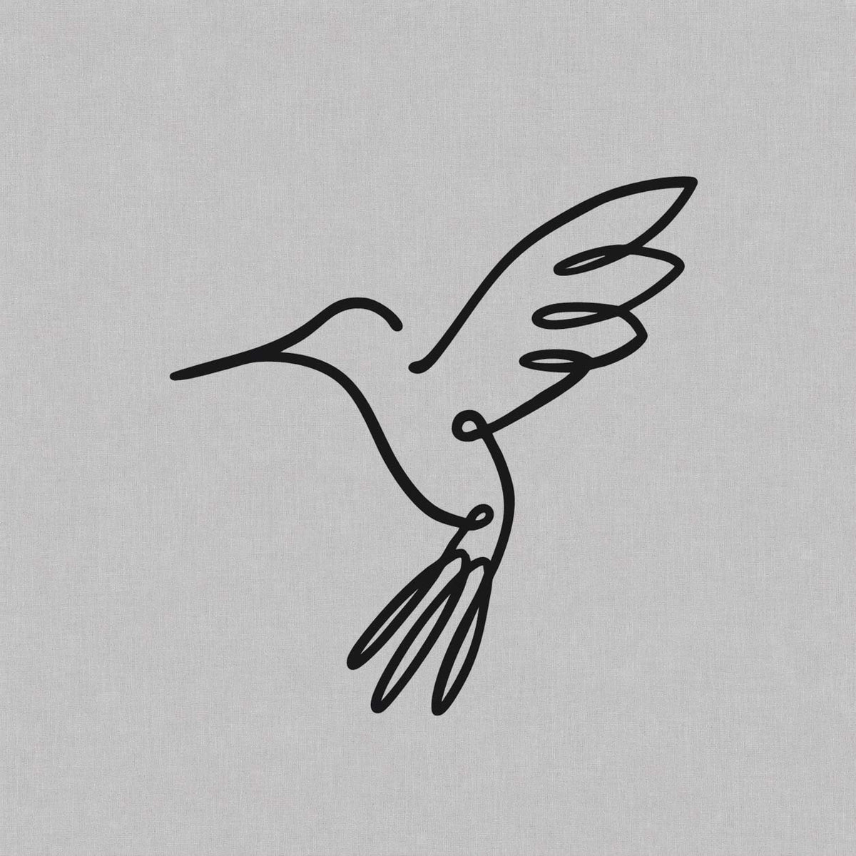 Flying bird temporary tattoo featuring a minimalist line art bird with open wings.
