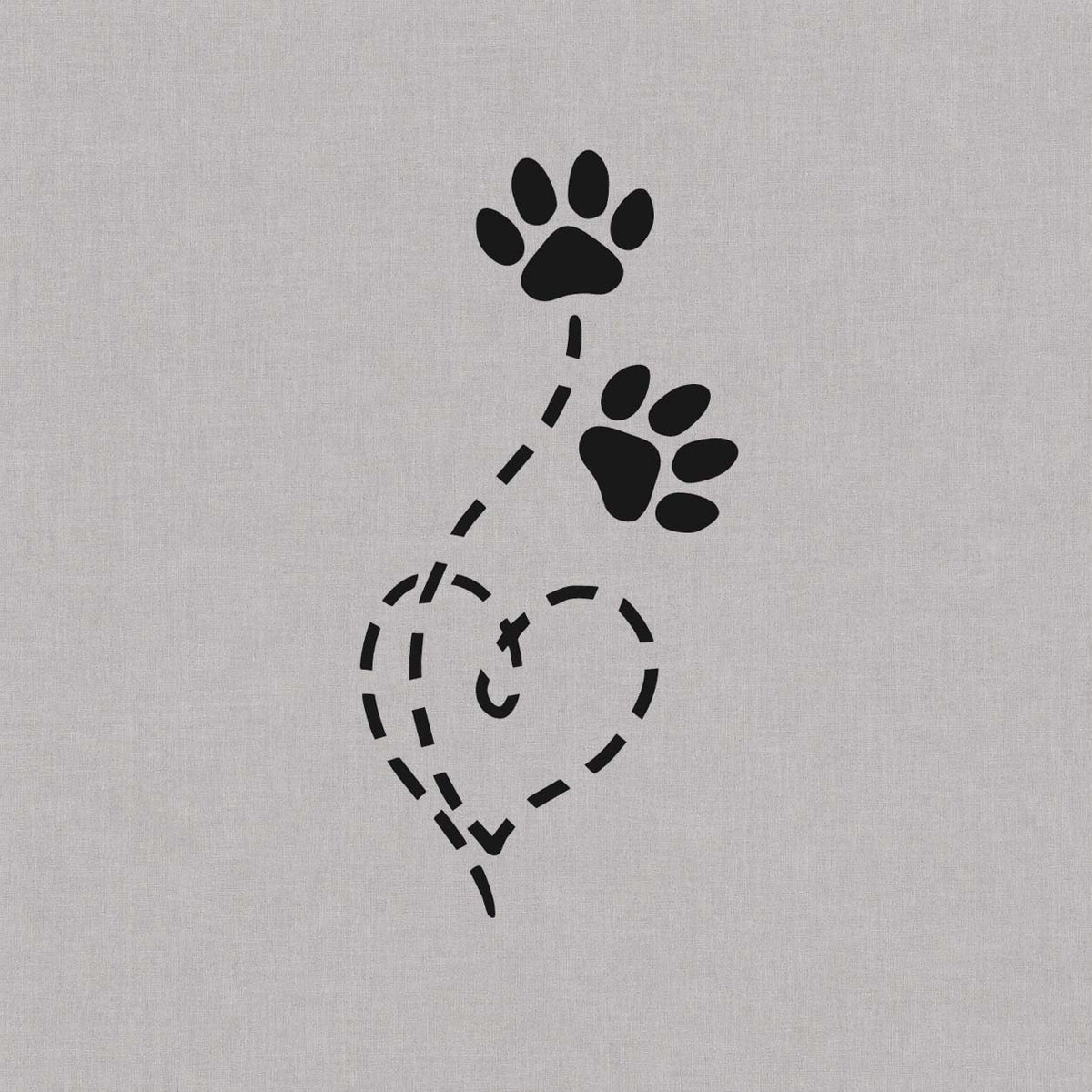 Personalized temporary tattoos featuring paw prints and a heart design for pet lovers

