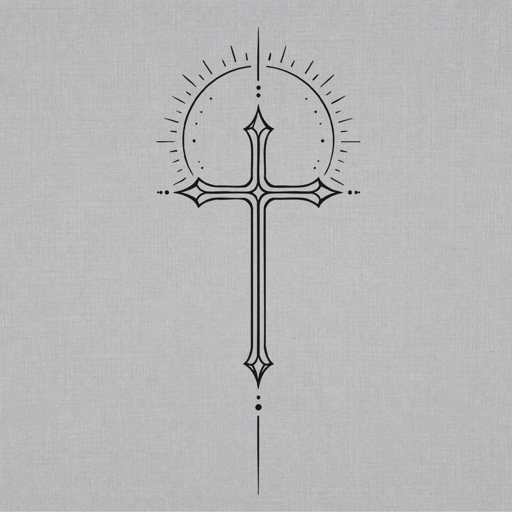 Radiant sacred cross herbal semi-permanent tattoo