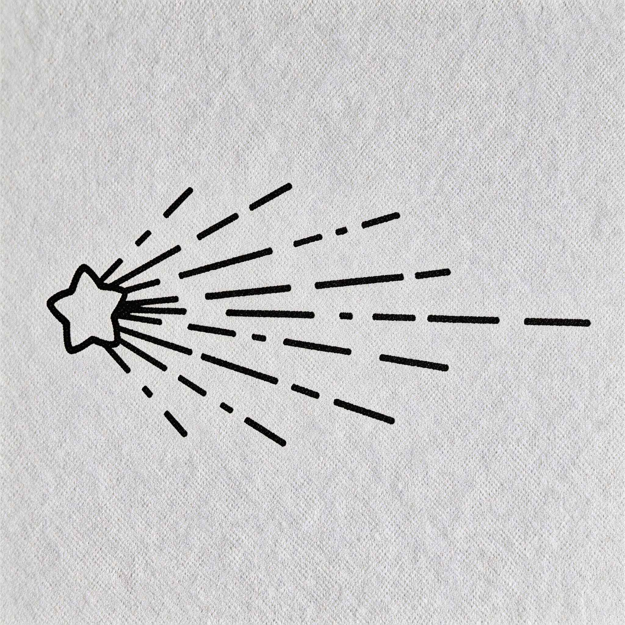 Shooting star temporary tattoo with clean celestial trail lines