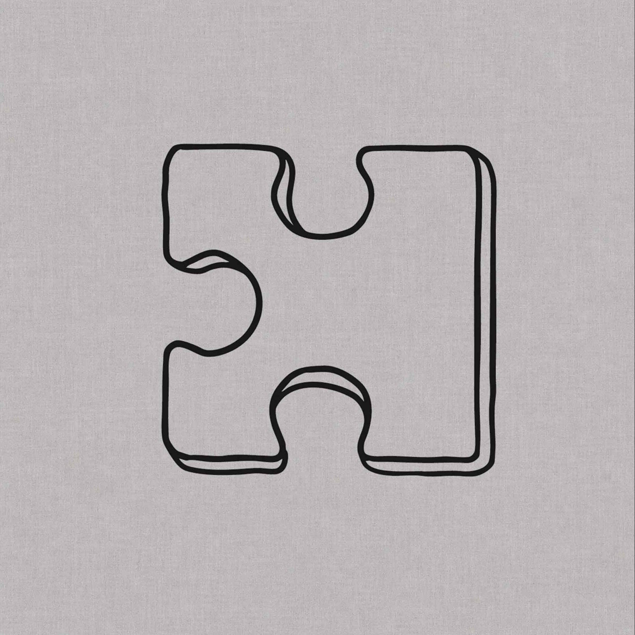 Single puzzle piece minimalist temporary tattoo design
