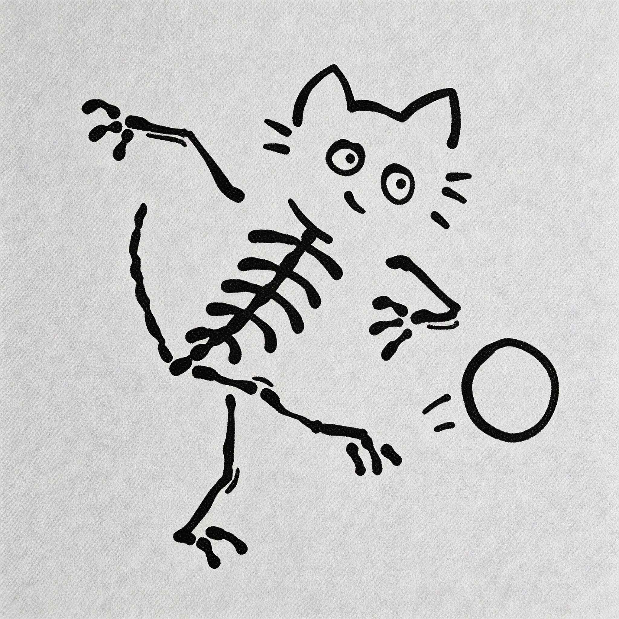 Skeleton cat & fotball temporary tattoo