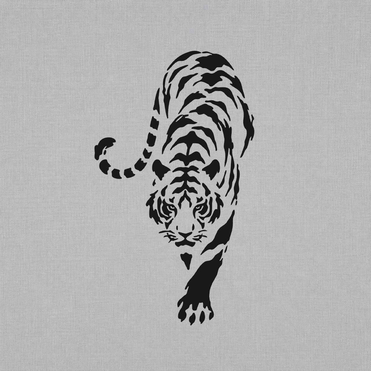 Realistic temporary tattoos featuring a walking tiger with bold striped details

