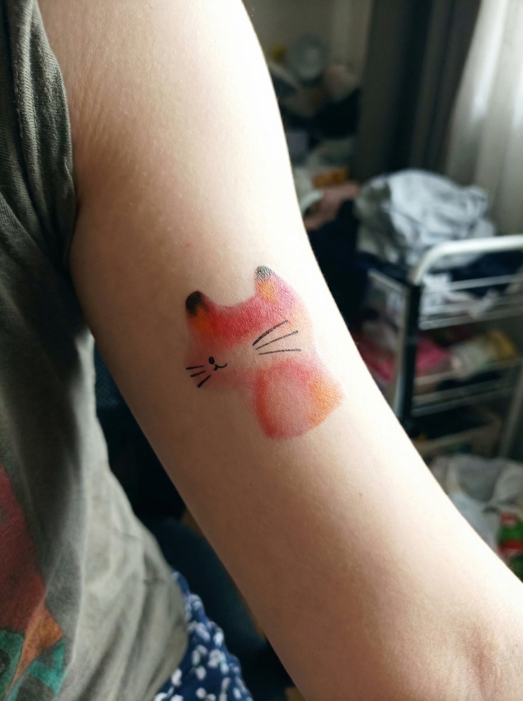  Gradient Cat Arm Tattoo Real Shot