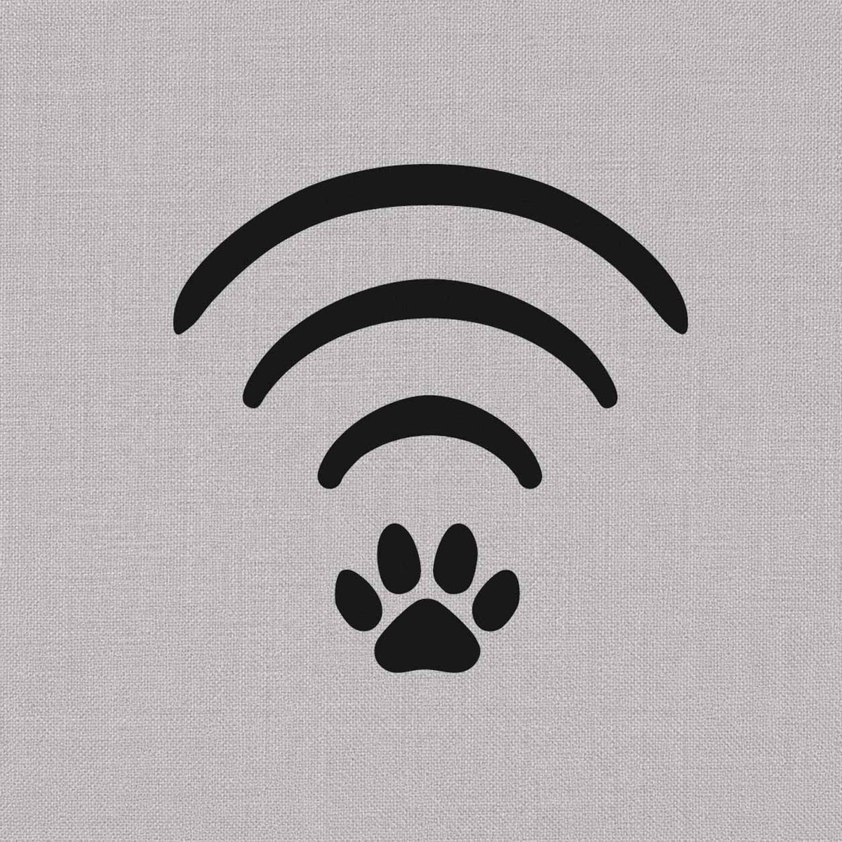 WiFi dog paw temporary tattoo with minimalist signal symbol and pet-inspired design.
