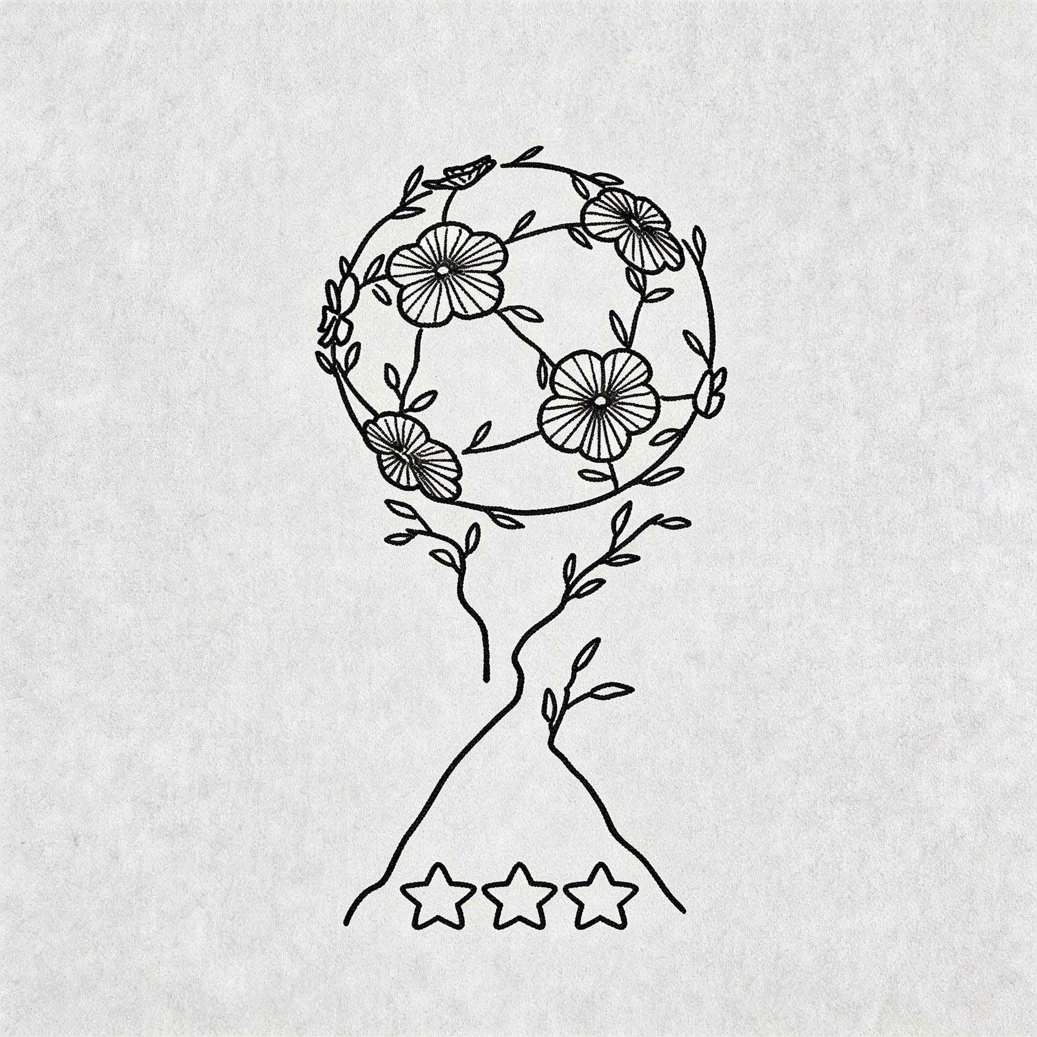 World Cup trophy & floral tattoo sticker