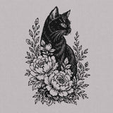 Black Cat & Peony Herbal Semi-Permanent Tattoo