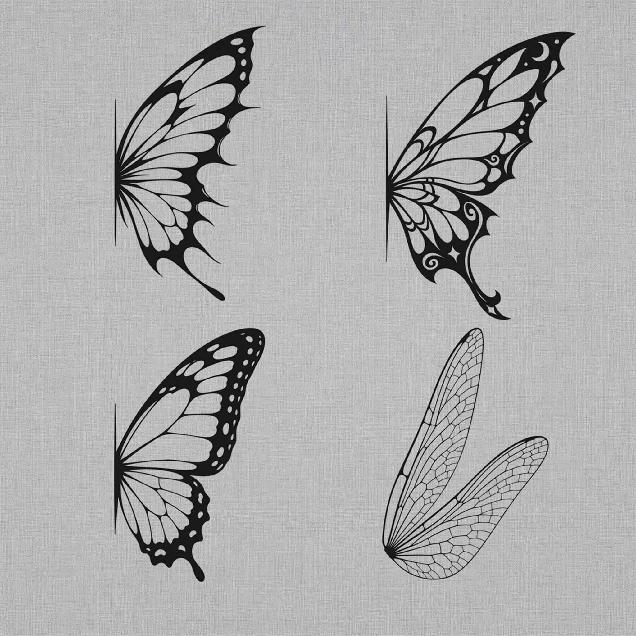 butterfly and dragonfly 4Pcs semi permanent tattoo collection