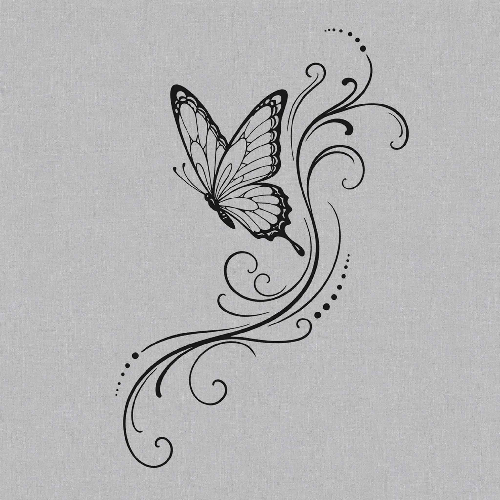 butterfly temporary tattoos with elegant flowing line art and delicate wing details