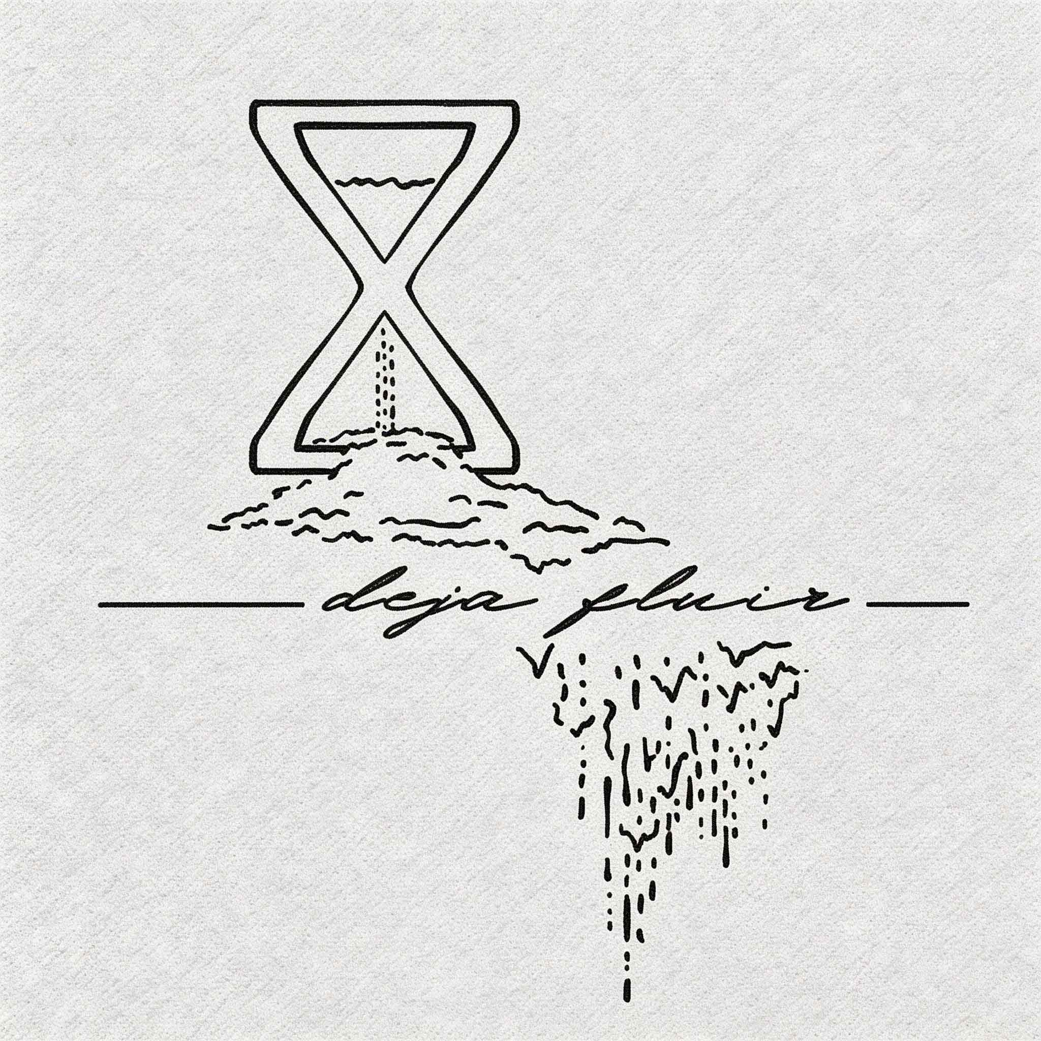 deja fluir hourglass herbal semi permanent tattoo minimalist let it flow time 2 week temporary tattoo plant based design