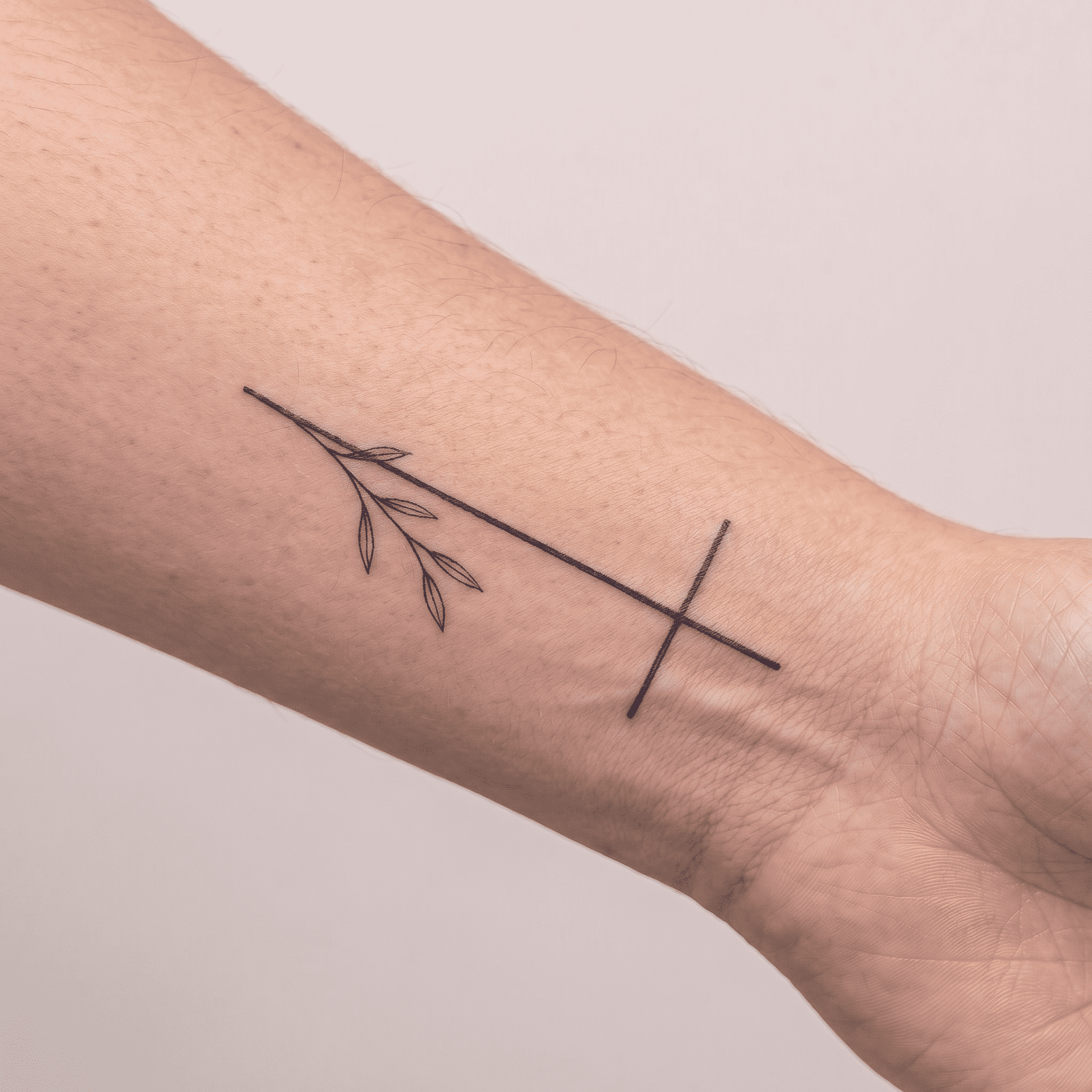 fine line minimalist temporary tattoo on wrist