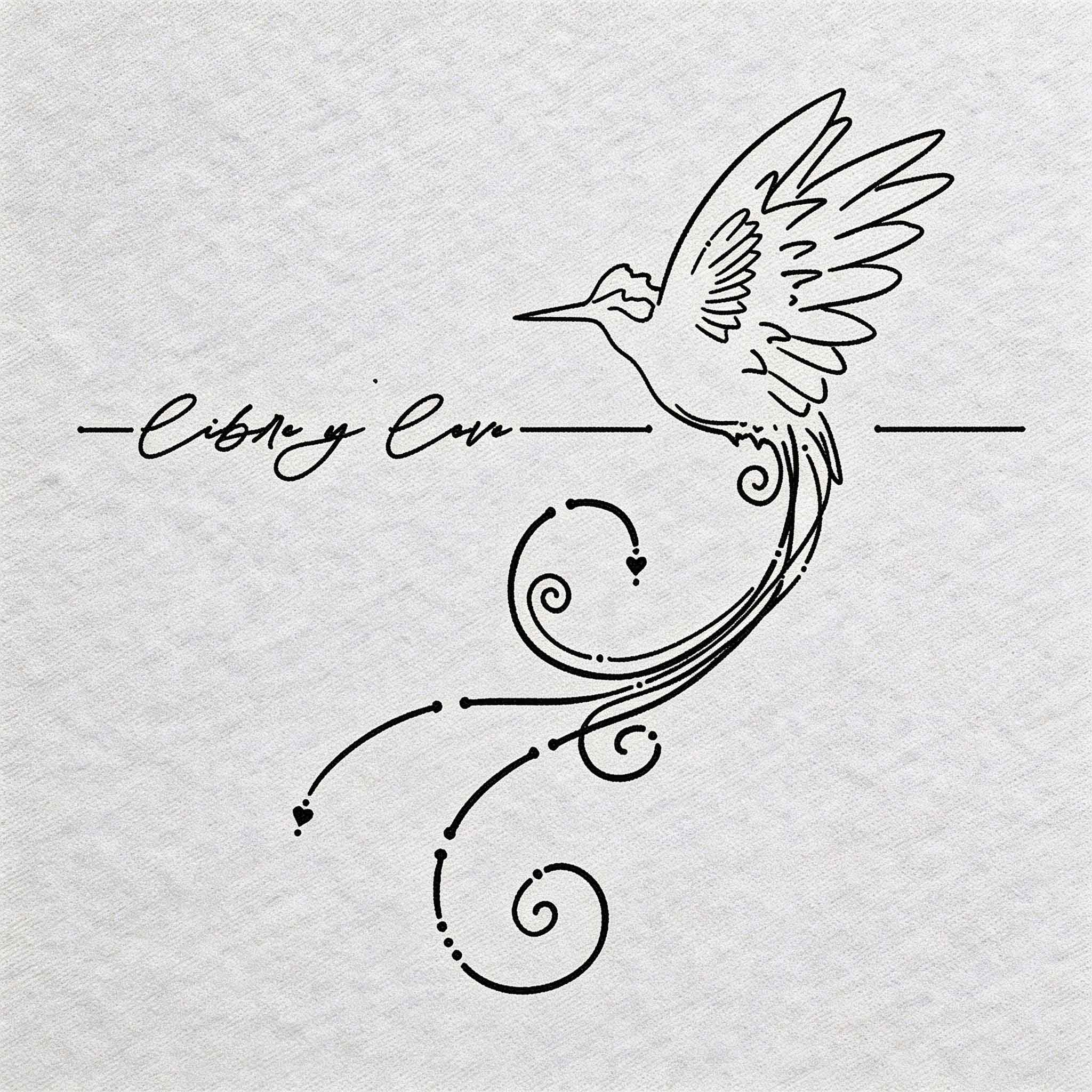 “libre y leve” hummingbird temporary bird tattoo design.
