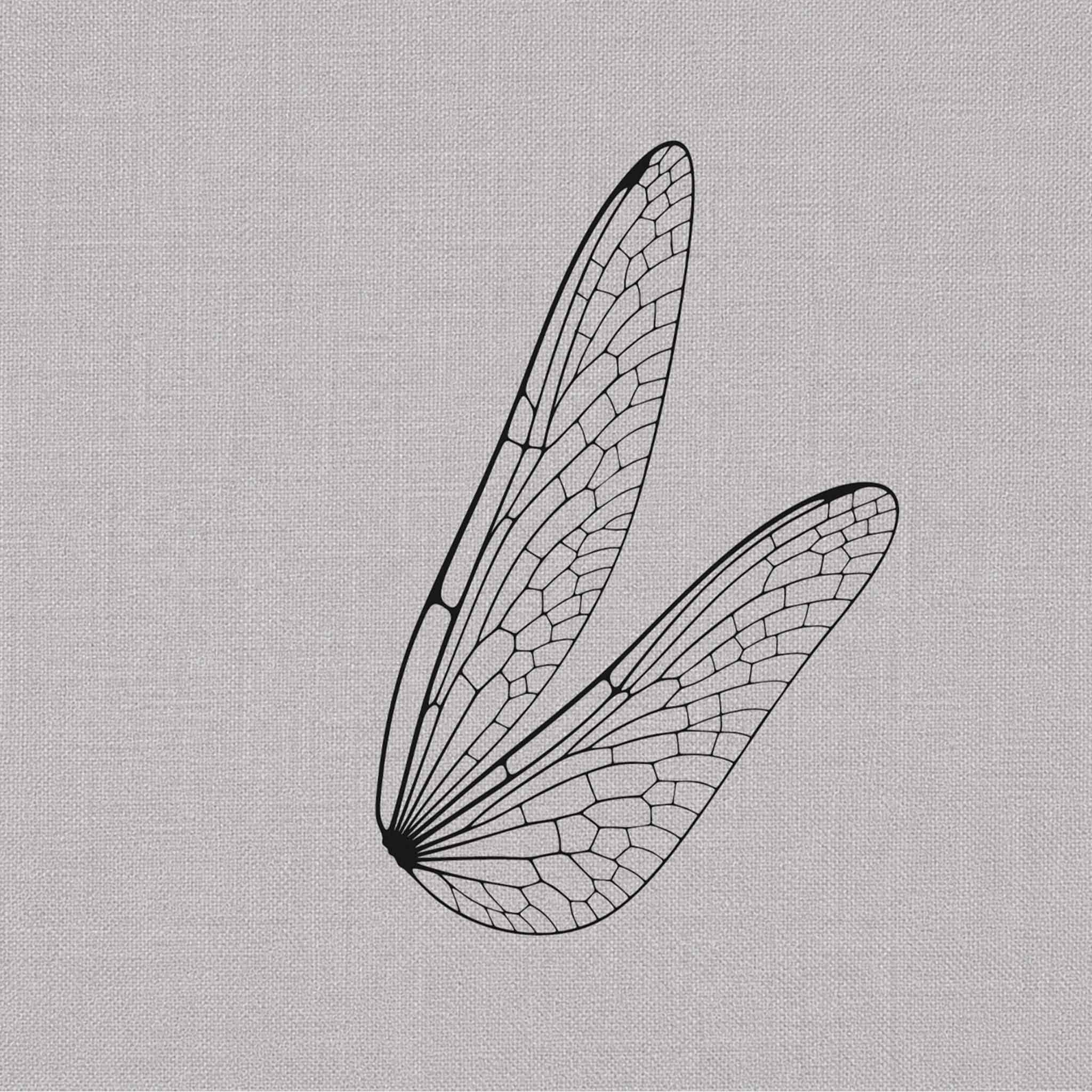 minimal dragonfly wing semi permanent tattoo design