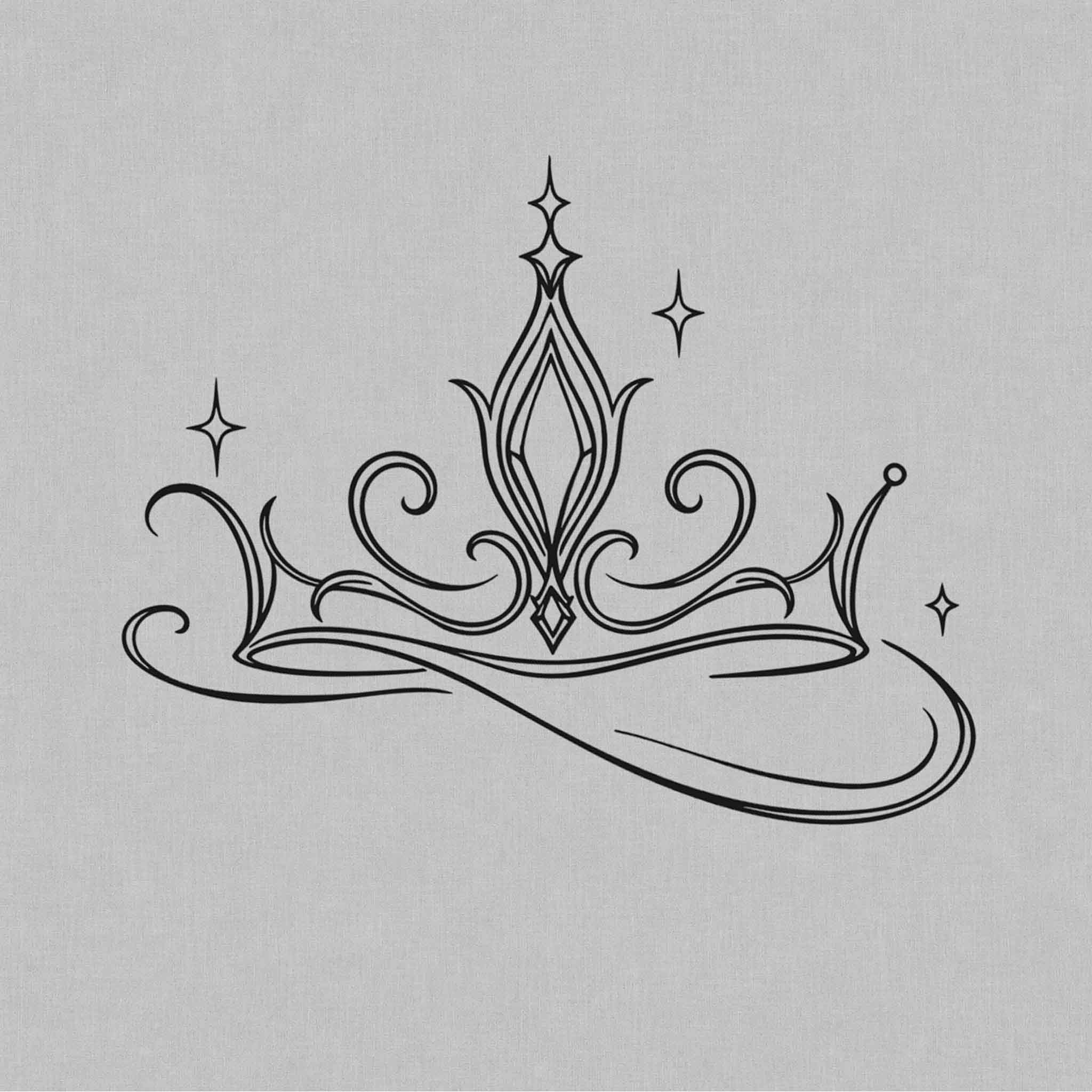 minimalist crown line art temporary tattoo design