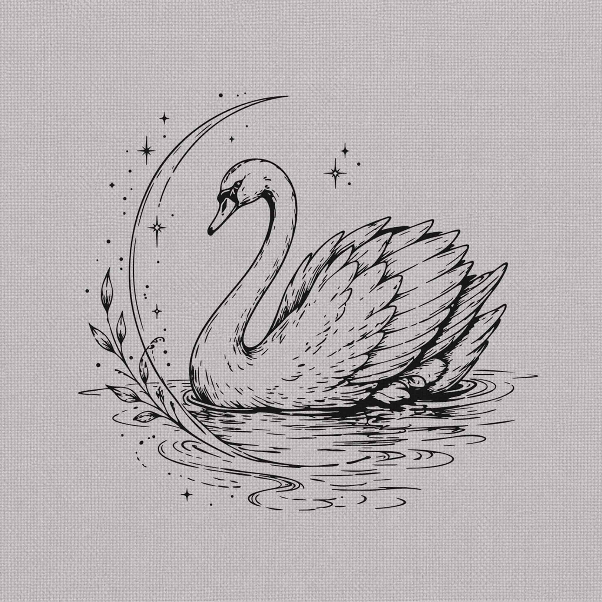 moonlit swan swan temporary tattoo design