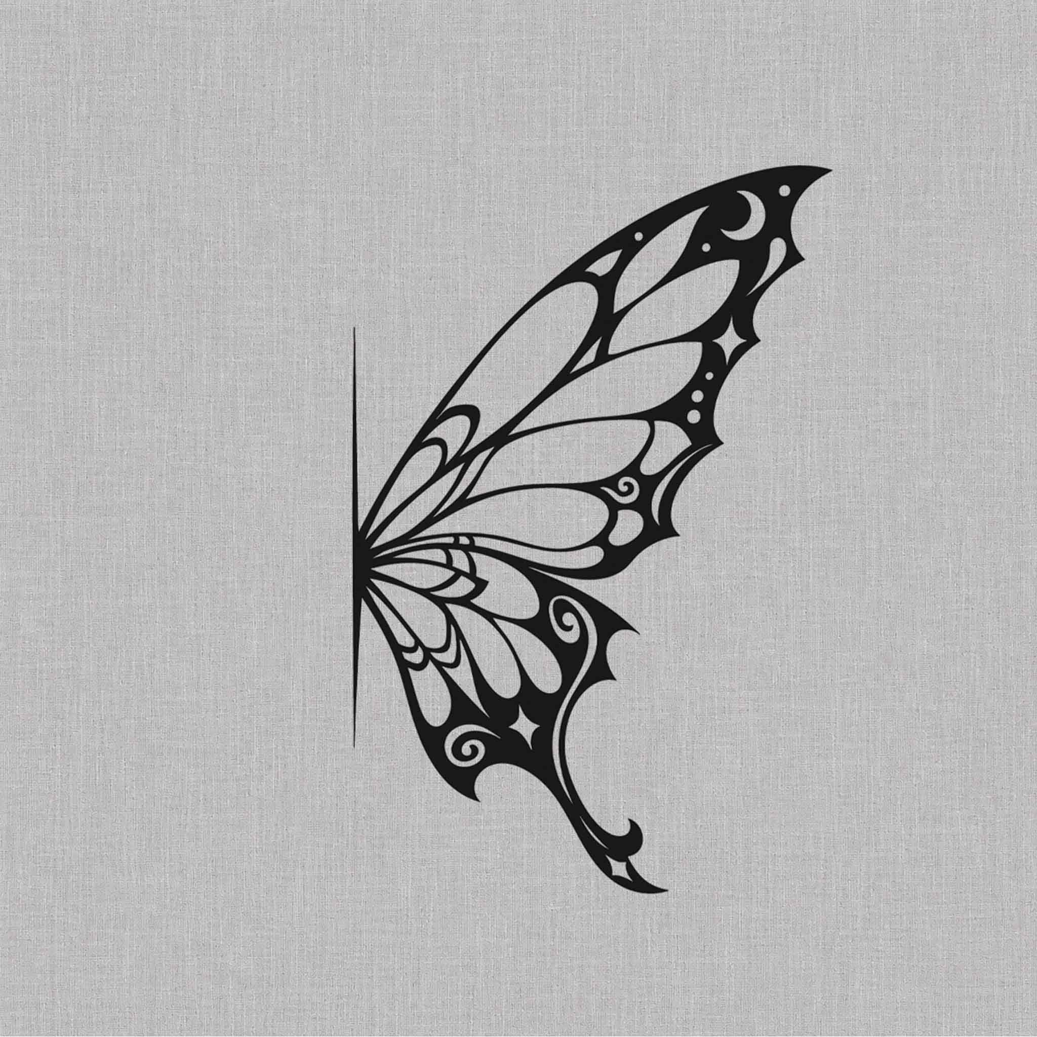 ornamental butterfly wing semi permanent tattoo design