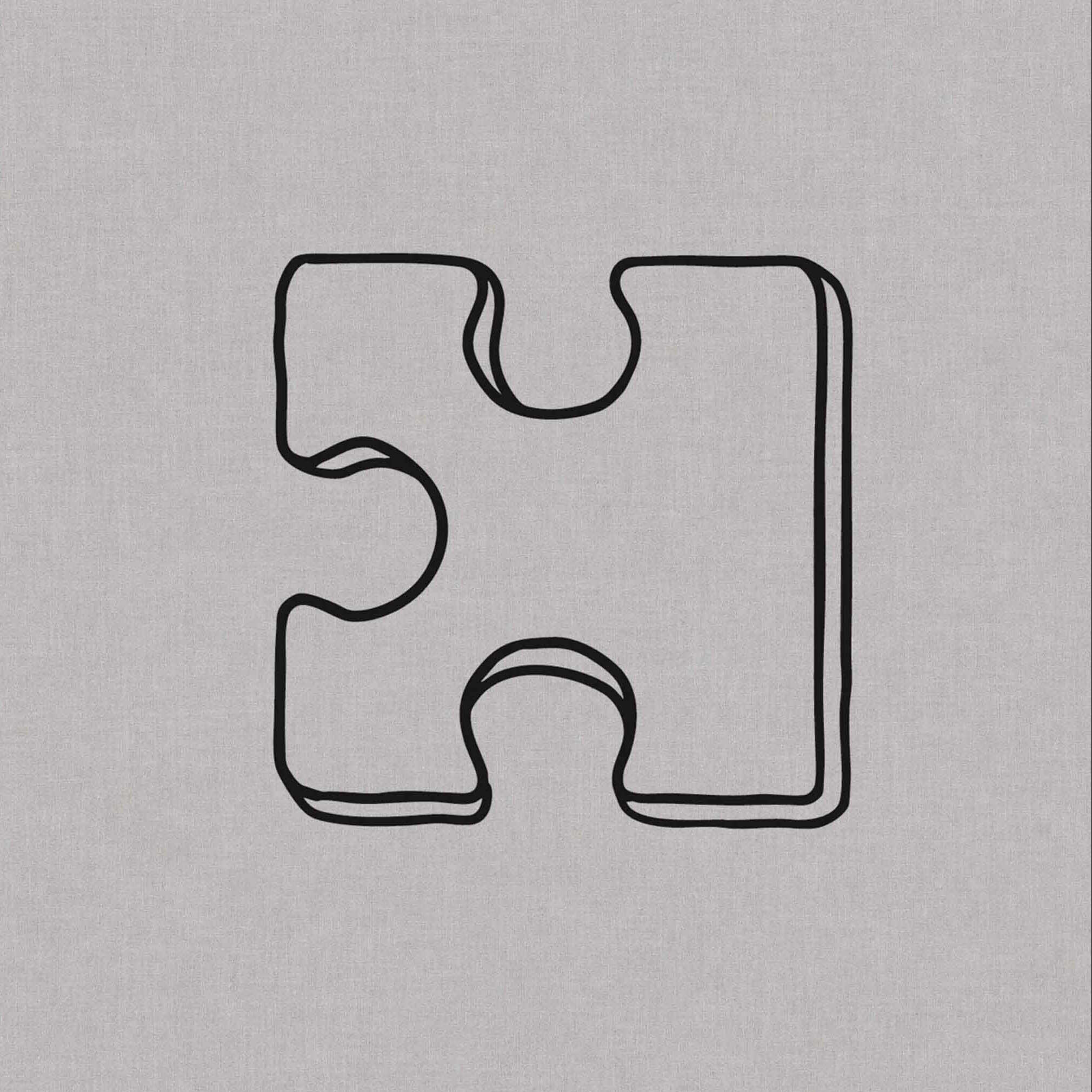Single puzzle piece minimalist temporary tattoo design