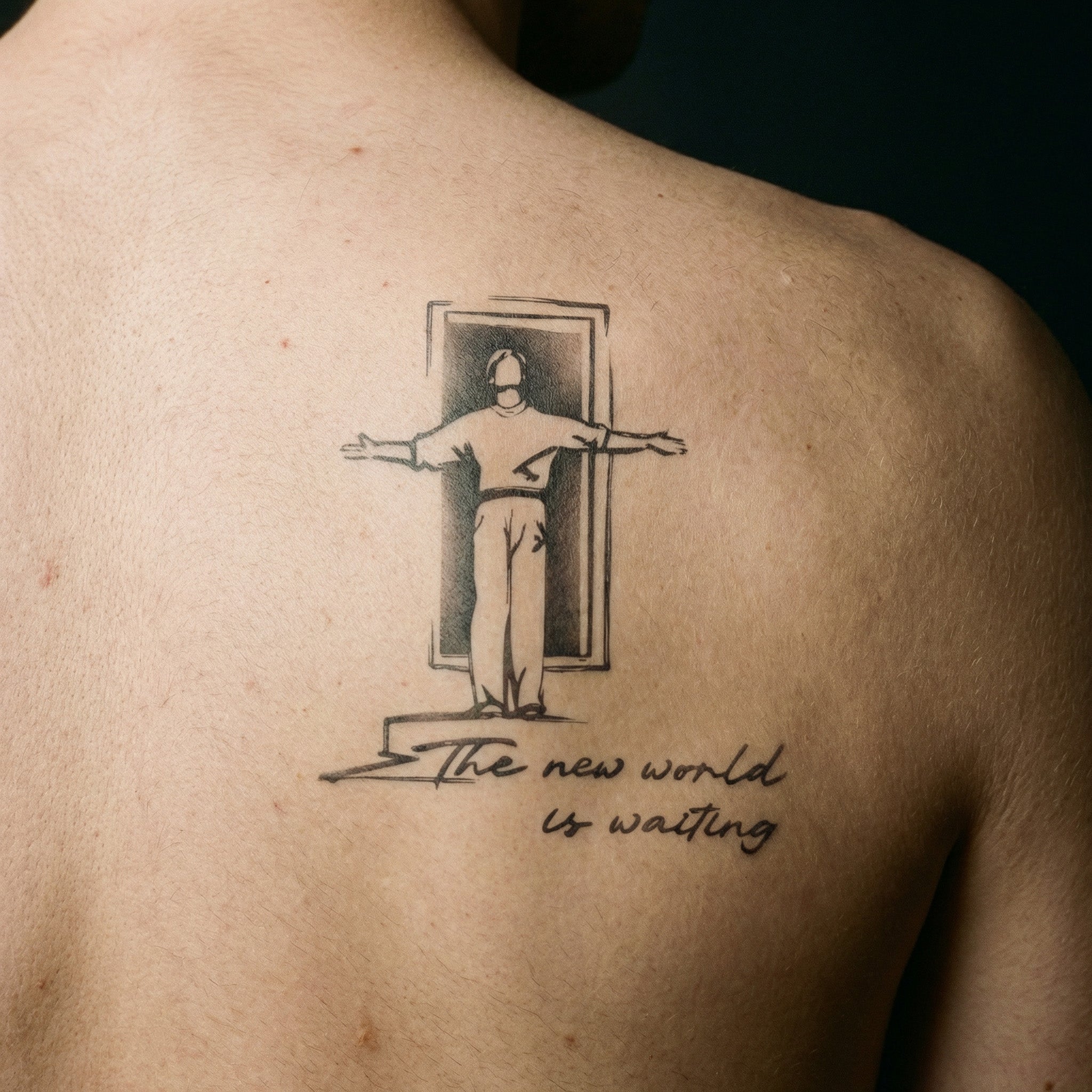 The New World Is Waiting Chest Tattoo Real Shot