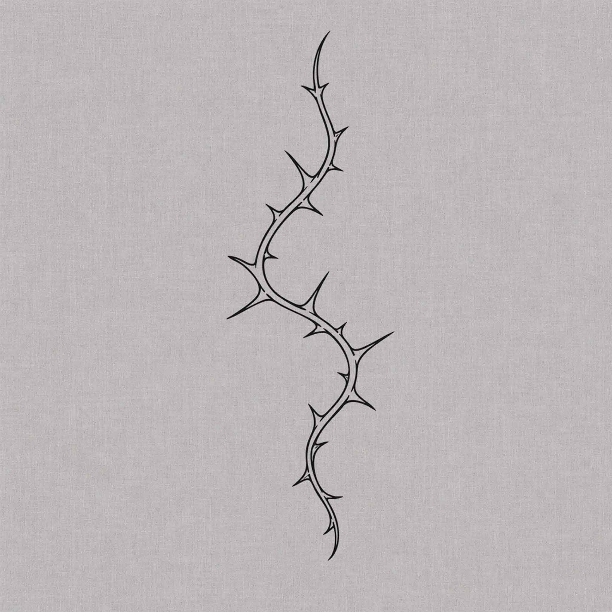 thorn branch minimalist semi permanent tattoo design